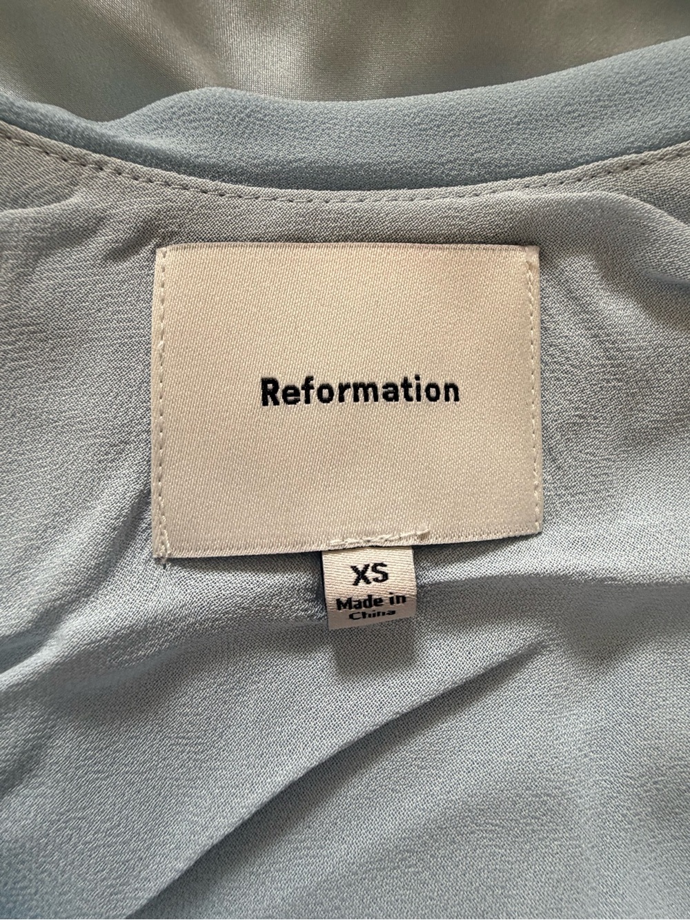NEW Reformation Jonelle Silk Open Back Mini Dress Horizon Baby Blue | size XS - Picture 15 of 16